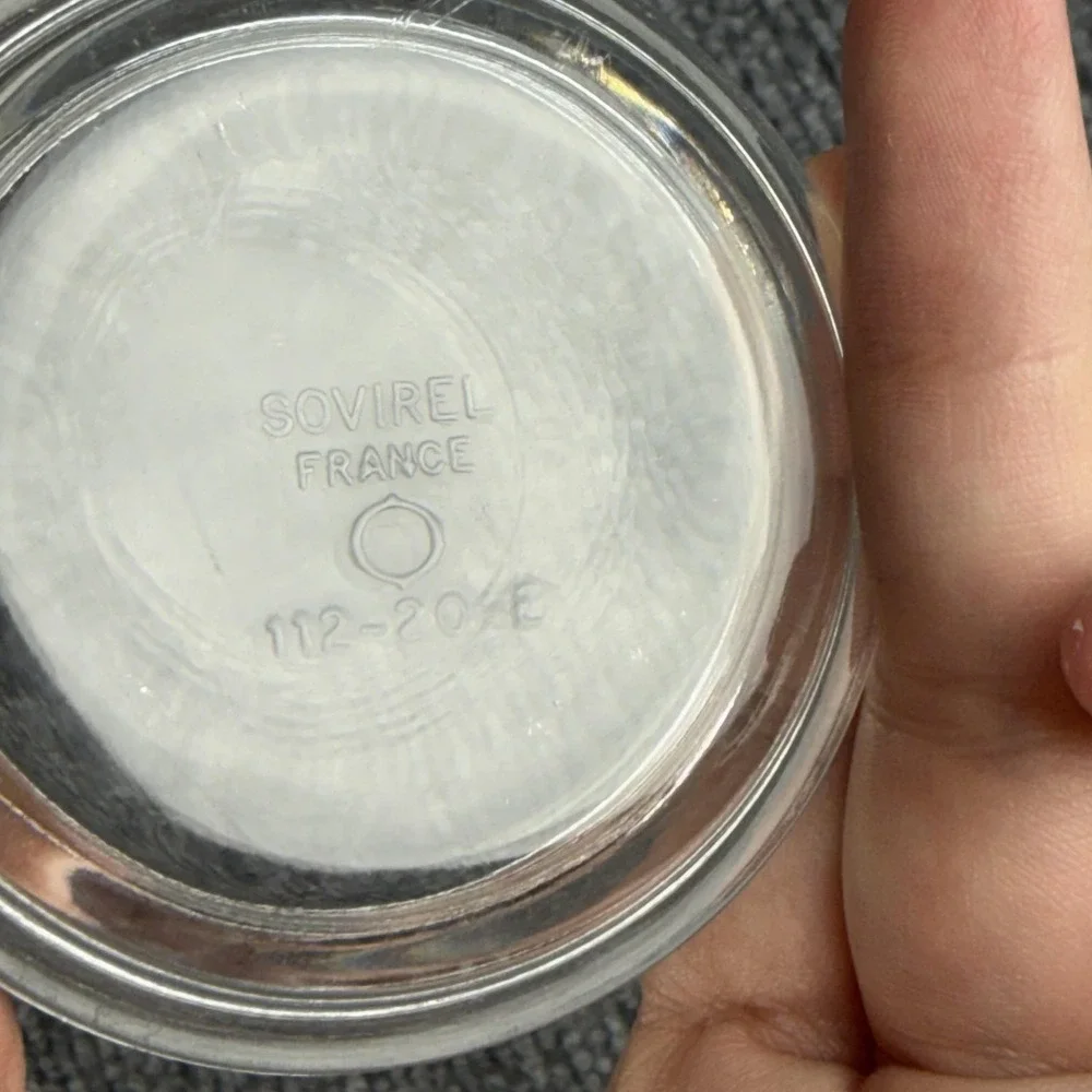Vintage Sovirel Glass Jam Jars Set Of 2 Clear Round With Lids France Kitchen